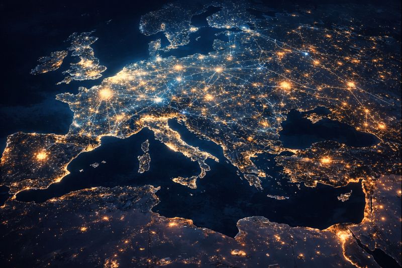 Carte de l'interconnexion électrique européenne rhône solaire pro